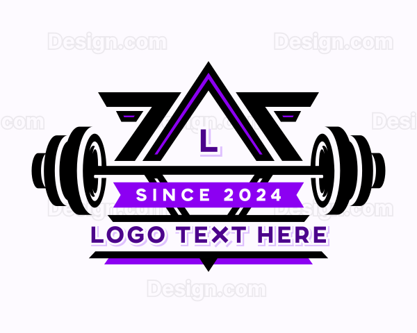 Gym Barbell Weightlifter Logo