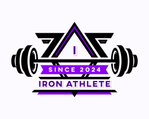 Gym Barbell Weightlifter logo design