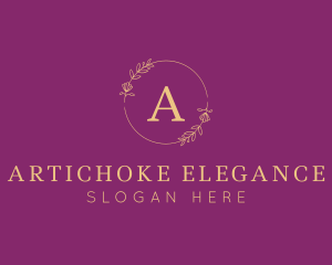 Elegant Floral Wreath logo design