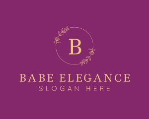 Elegant Floral Wreath logo design