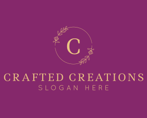 Elegant Floral Wreath logo design