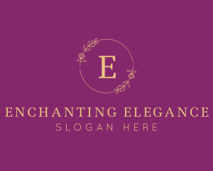 Elegant Floral Wreath logo design