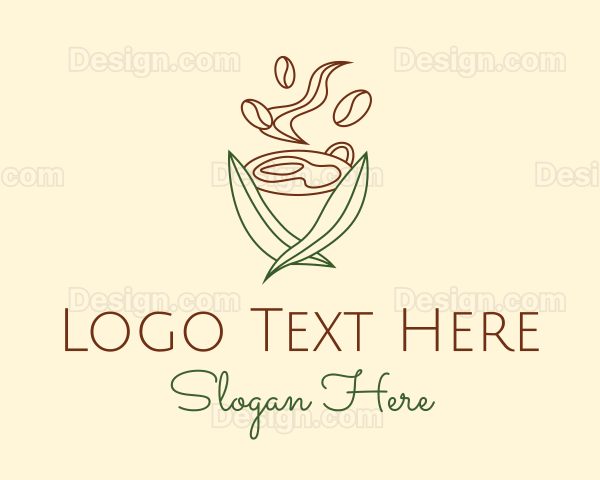 Minimalist Leafy Coffee Logo