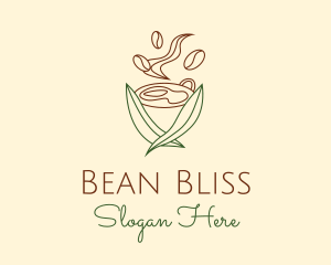 Minimalist Leafy Coffee  logo design