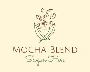 Minimalist Leafy Coffee  logo design