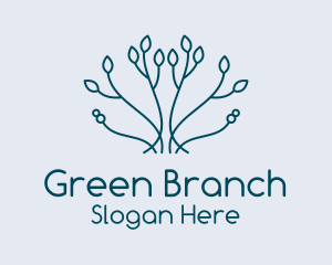 Symmetrical Leaf Branch  logo