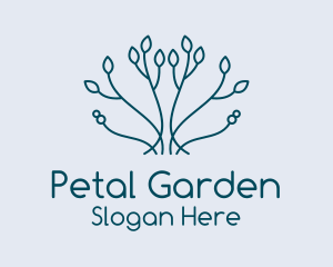 Symmetrical Leaf Branch  logo design