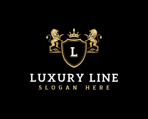 Luxury Lion Crown logo design