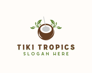 Tropical Coconut Drink logo design