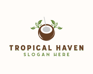 Tropical Coconut Drink logo design