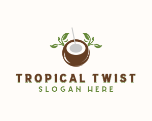 Tropical Coconut Drink logo design