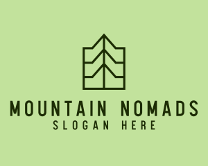 Green Geometric Mountain logo design