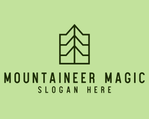 Green Geometric Mountain logo design