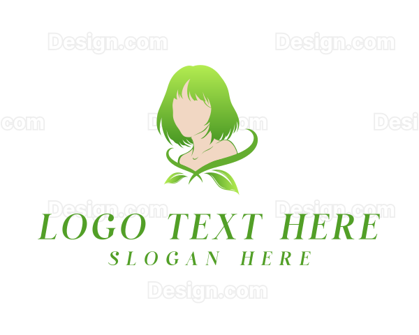 Skincare Leaf Woman Logo