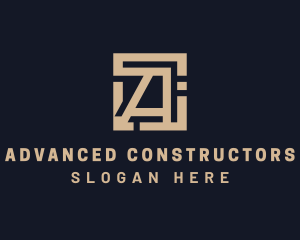 Architect Construction Letter A logo design