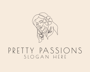 Pretty Floral Woman logo
