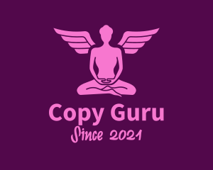 Meditating Angel Yoga Guru logo design