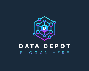 Data Network Tech logo design