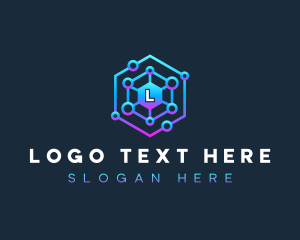 Sharing - Data Network Tech logo design