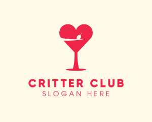 Valentines Heart Martini logo design