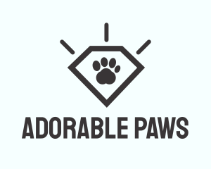 Pet Paw Gem logo design