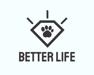 Pet Paw Gem logo design