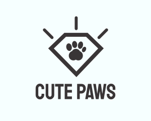 Pet Paw Gem logo design