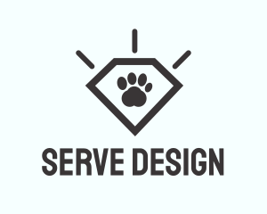 Pet Paw Gem logo design