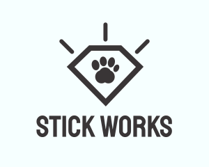 Pet Paw Gem logo design