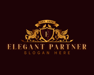 Luxury Pegasus Crest logo design