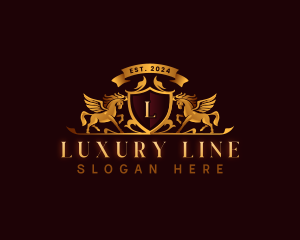 Luxury Pegasus Crest logo design