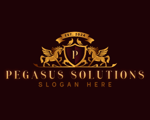 Luxury Pegasus Crest logo design