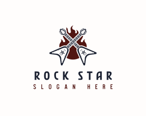 Guitar Rock Music logo design