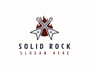 Guitar Rock Music logo design