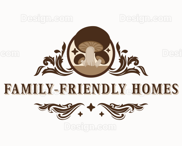 Mushroom Fungi Ornament Logo