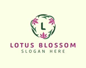 Vine Lotus Flower logo design