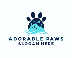 Pet Paw Bath logo design