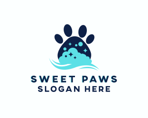 Pet Paw Bath logo design
