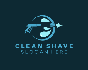 Cleaning Droplet Pressure Wash logo design