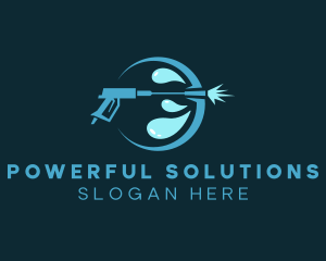 Cleaning Droplet Pressure Wash logo design