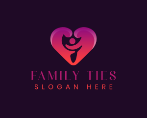 Heart Family People logo design