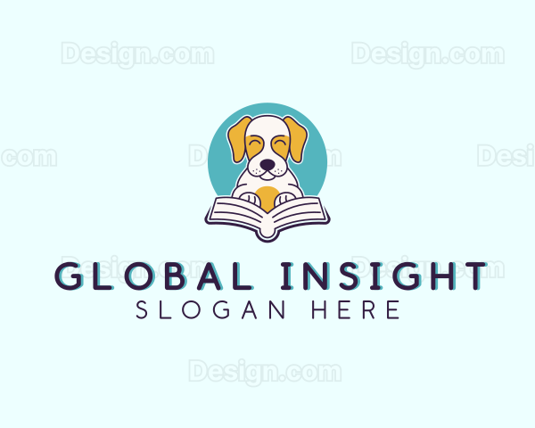 Book Reading Dog Logo