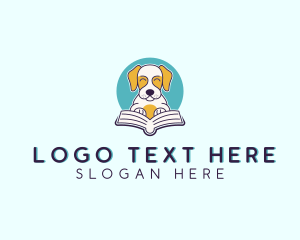 Book Reading Dog Logo