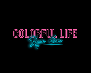 Colorful Neon Wordmark logo design