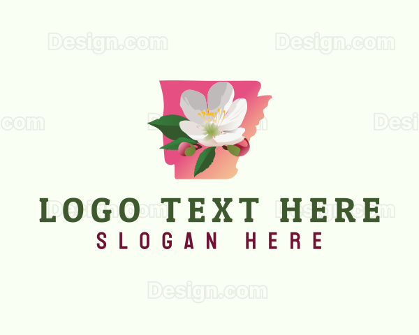 Apple Blossom Flower Arkansas Logo