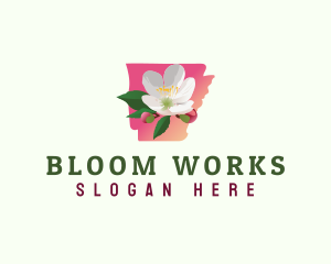 Apple Blossom Flower Arkansas logo design