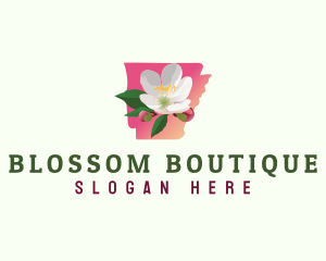 Apple Blossom Flower Arkansas logo design