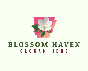 Apple Blossom Flower Arkansas logo design