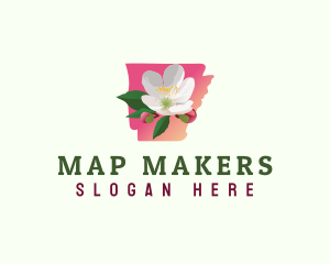 Apple Blossom Flower Arkansas logo design