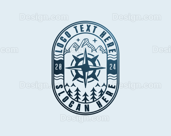 Travel Trekking Compass Destination Logo